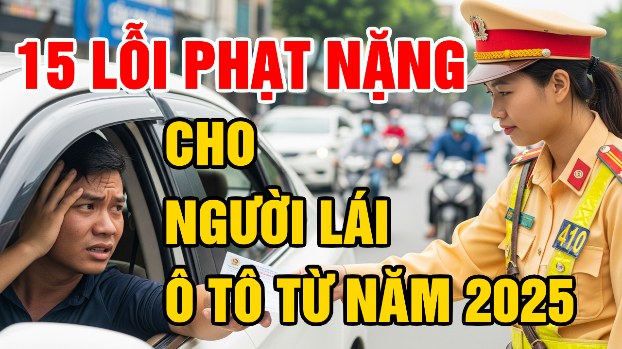 Lỗi phạt nặng cho người lái ô tô 2025
