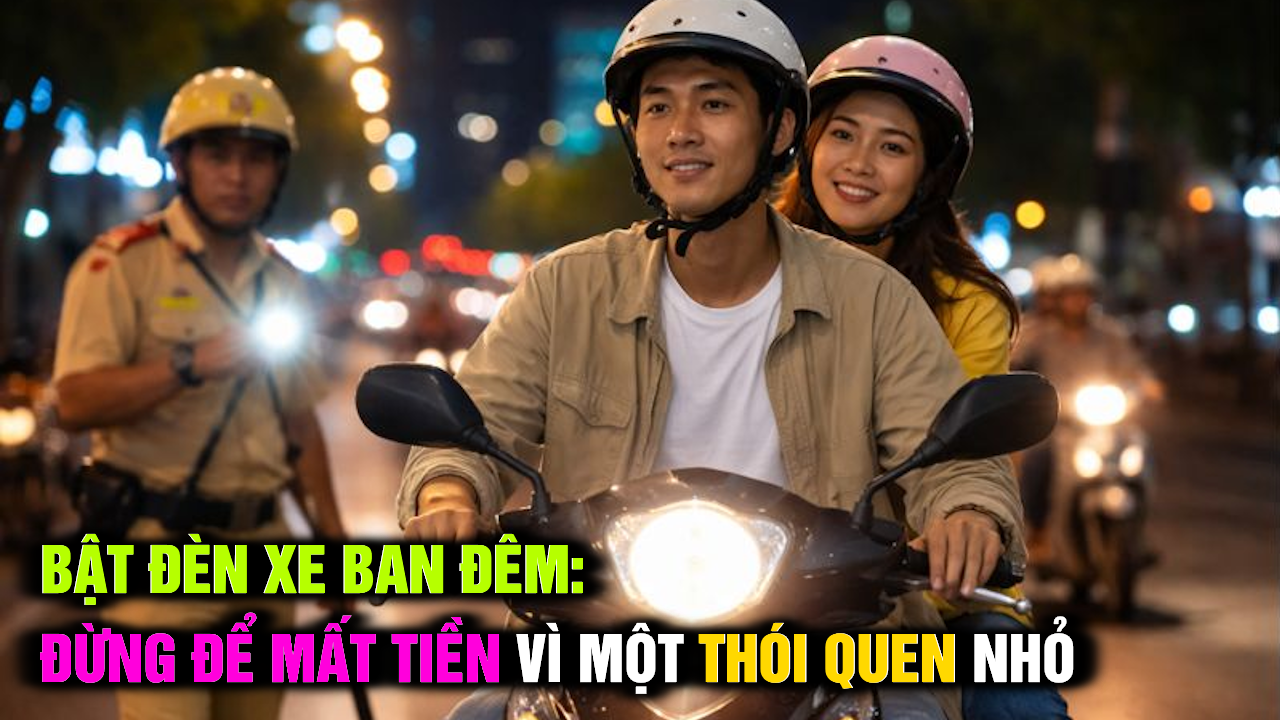 Bật đèn xe ban đêm